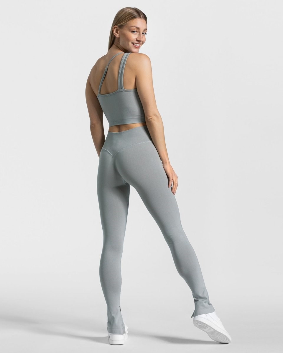 TEVEO Sassy Slit Leggings Bleu Femme | TBN-74278479