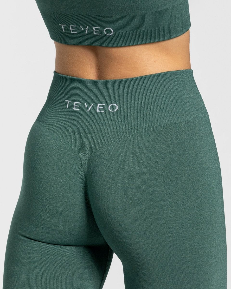 TEVEO Timeless Scrunch Leggings Vert Foncé Femme | YBX-37188331