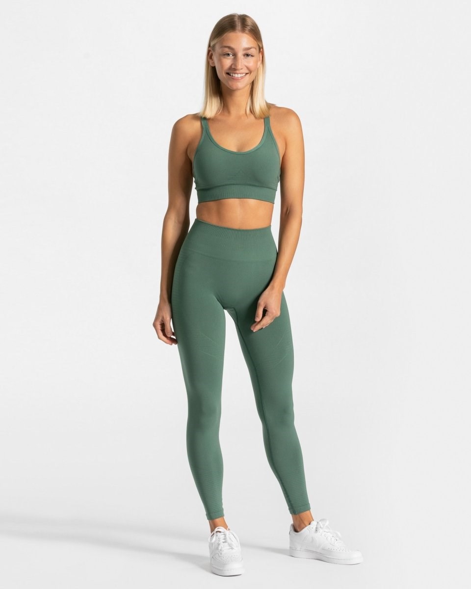 TEVEO True Leggings Vert Foncé Femme | CWD-68355231