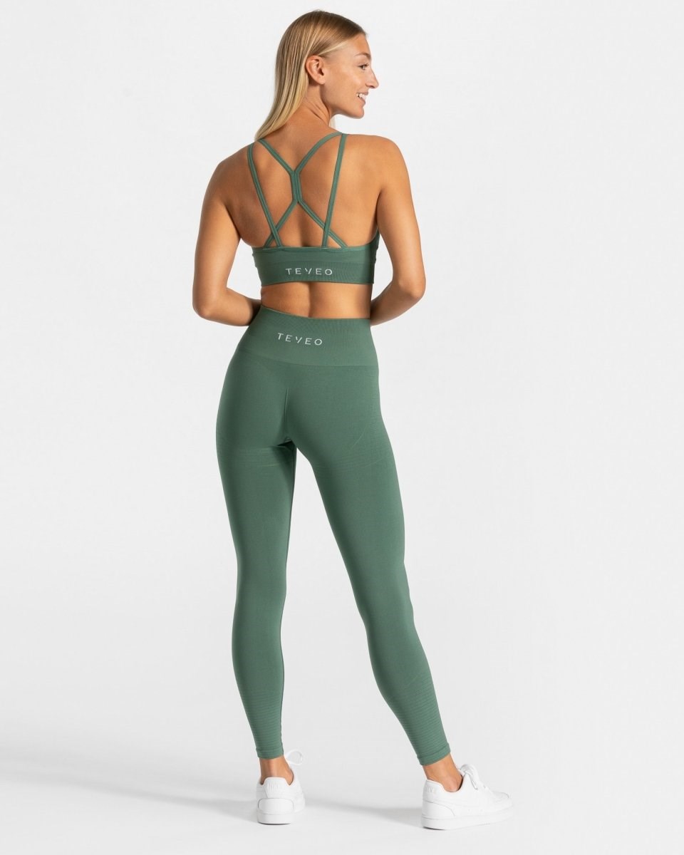 TEVEO True Leggings Vert Foncé Femme | CWD-68355231