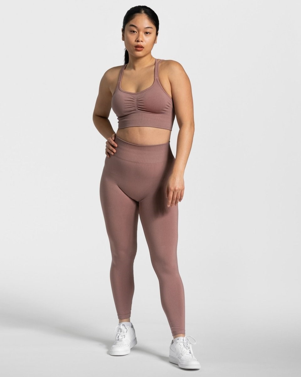 TEVEO Timeless Scrunch Leggings Rose Femme | LIS-23631475