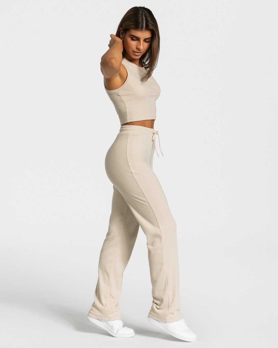 TEVEO Lounge Pants Beige Femme | DFO-38917026