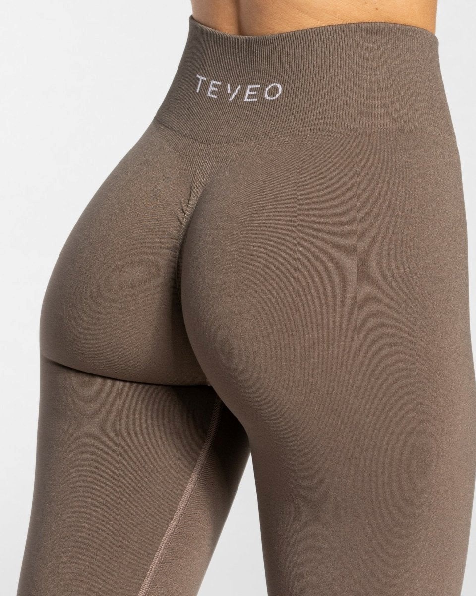 TEVEO Timeless Scrunch Leggings Taupe Femme | OAP-41840224