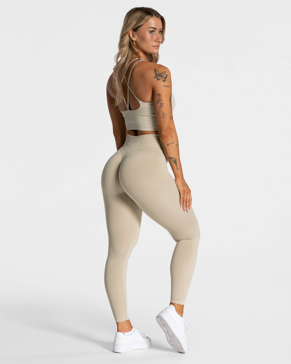 TEVEO Statement Scrunch Leggings Sable Femme | SQR-81500350