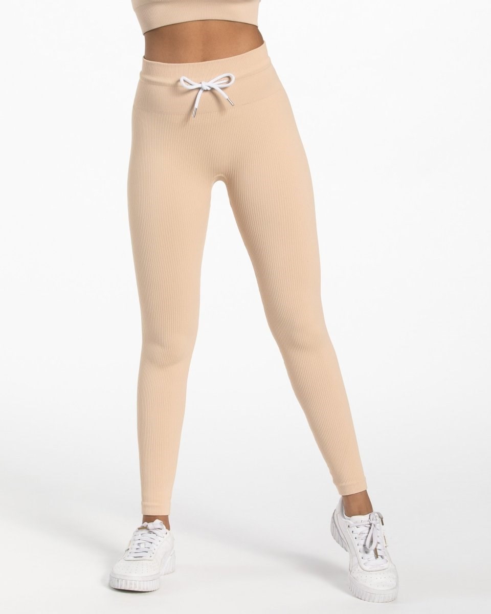 TEVEO Nervuré Leggings Nude Femme | INK-61088129