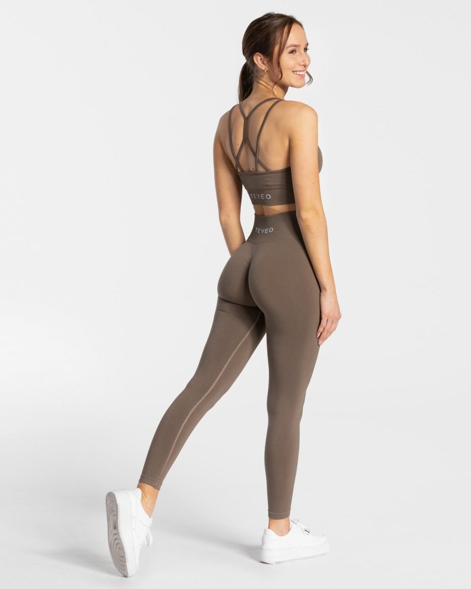 TEVEO Timeless Scrunch Leggings Taupe Femme | OAP-41840224