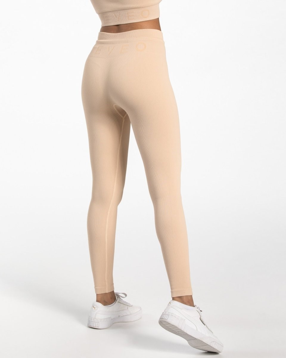 TEVEO Nervuré Leggings Nude Femme | INK-61088129