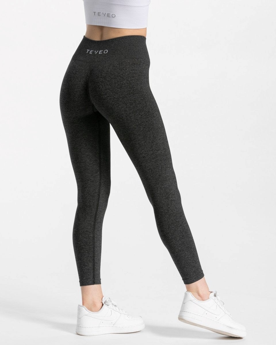 TEVEO Timeless Scrunch Leggings Grise Foncé Femme | BZI-63257842