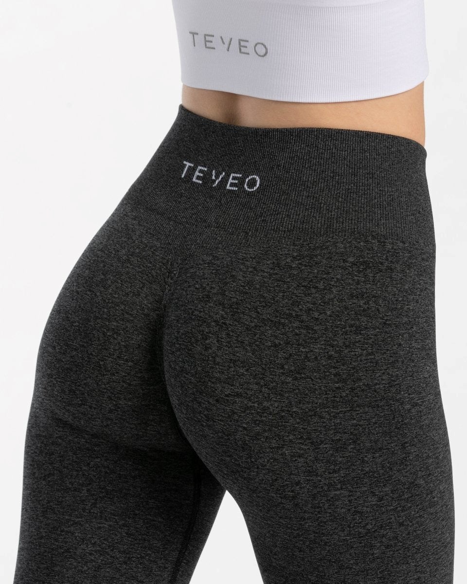 TEVEO Timeless Scrunch Leggings Grise Foncé Femme | BZI-63257842