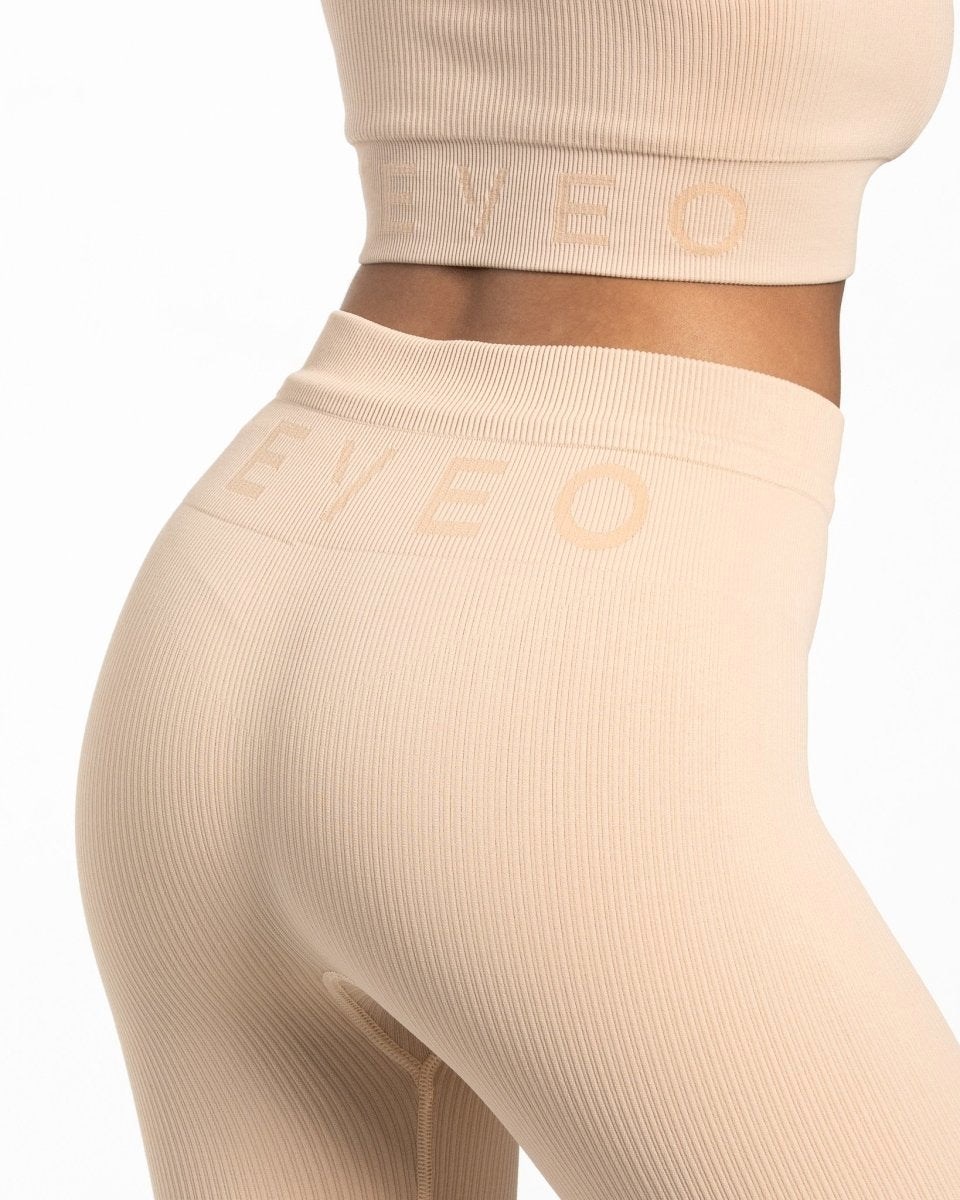 TEVEO Nervuré Leggings Nude Femme | INK-61088129