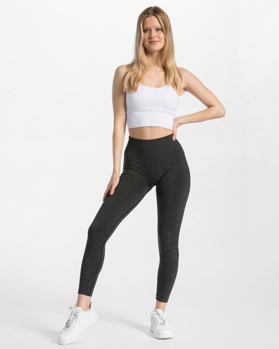 TEVEO Timeless Scrunch Leggings Grise Foncé Femme | BZI-63257842