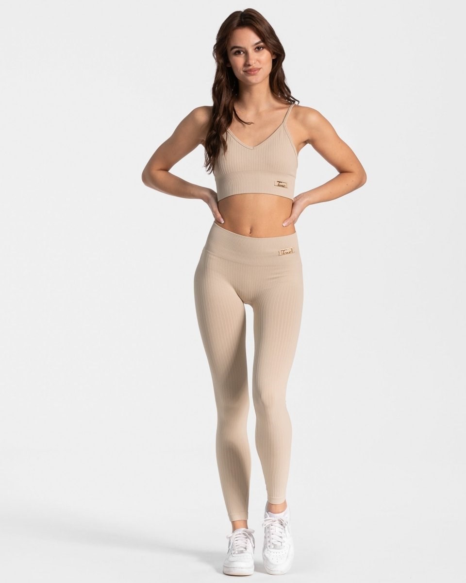 TEVEO Golden Leggings Beige Femme | XVV-43703912