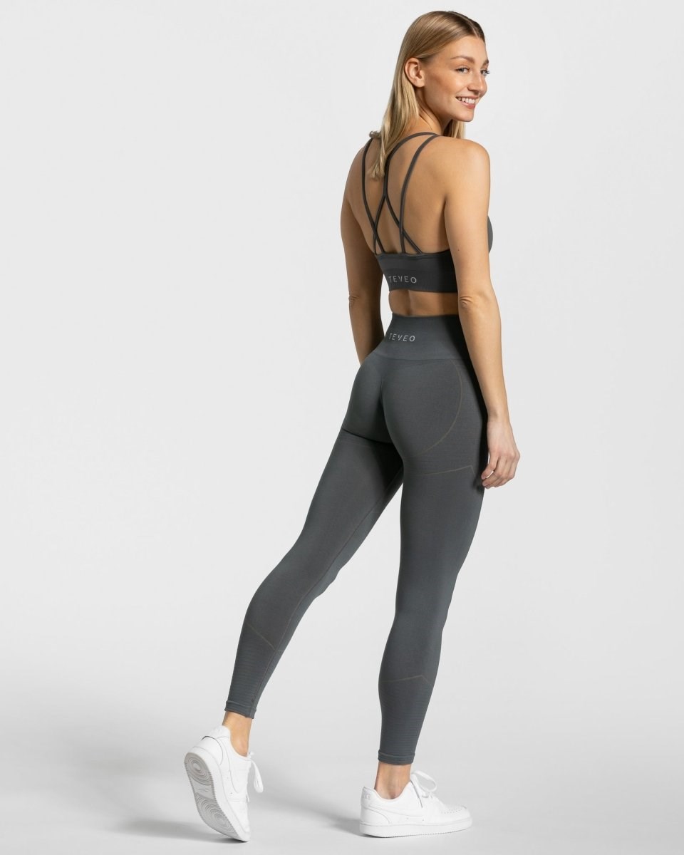 TEVEO True Leggings Grise Foncé Femme | FGQ-73455883