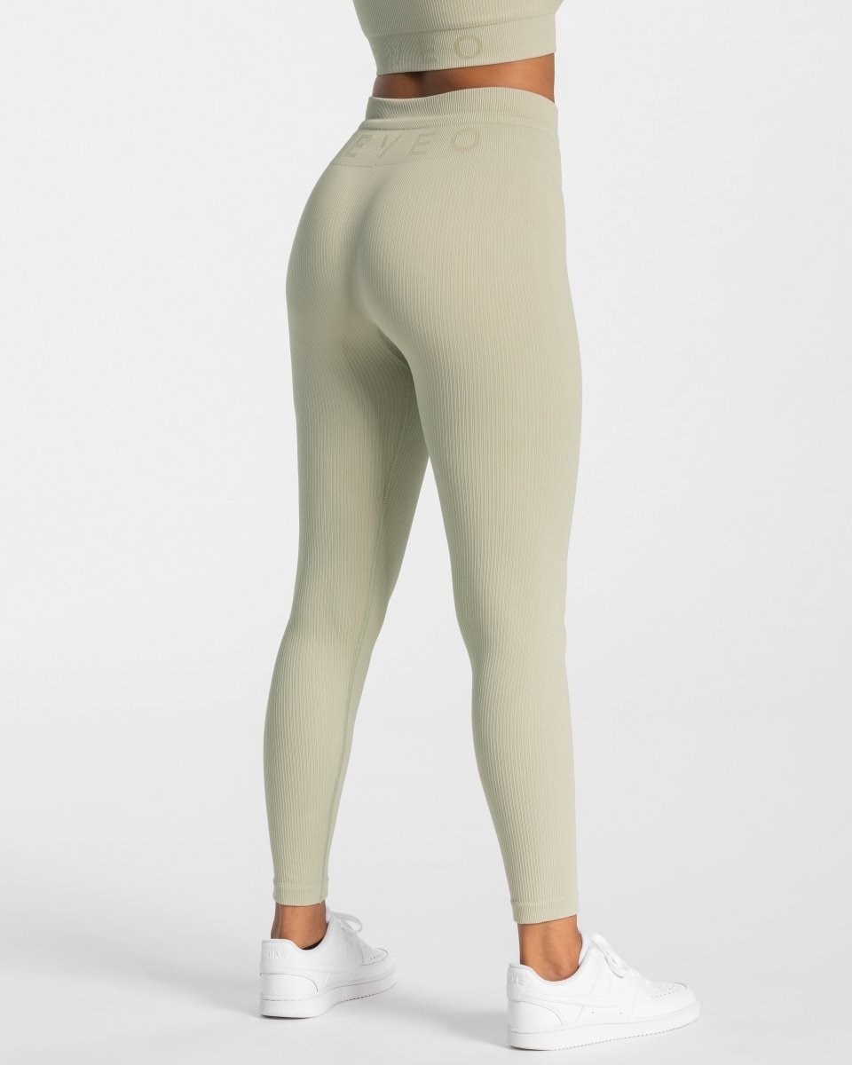 TEVEO Nervuré Leggings Salbei Femme | DPK-83128919