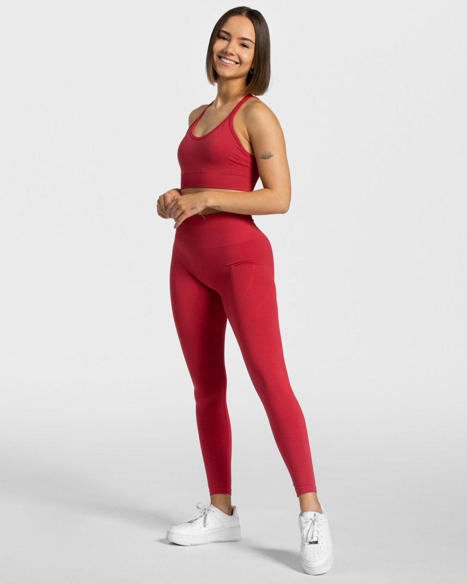 TEVEO True Leggings Rouge Femme | RHE-10302161