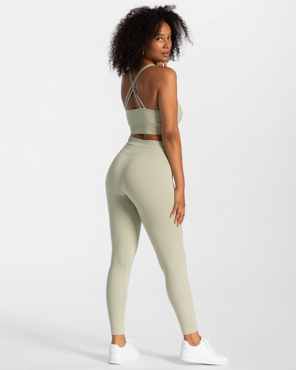 TEVEO Nervuré Leggings Salbei Femme | DPK-83128919