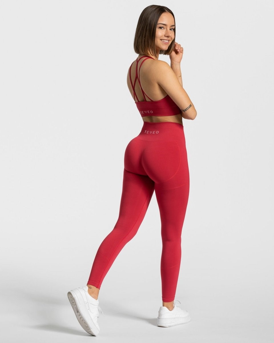 TEVEO True Leggings Rouge Femme | RHE-10302161