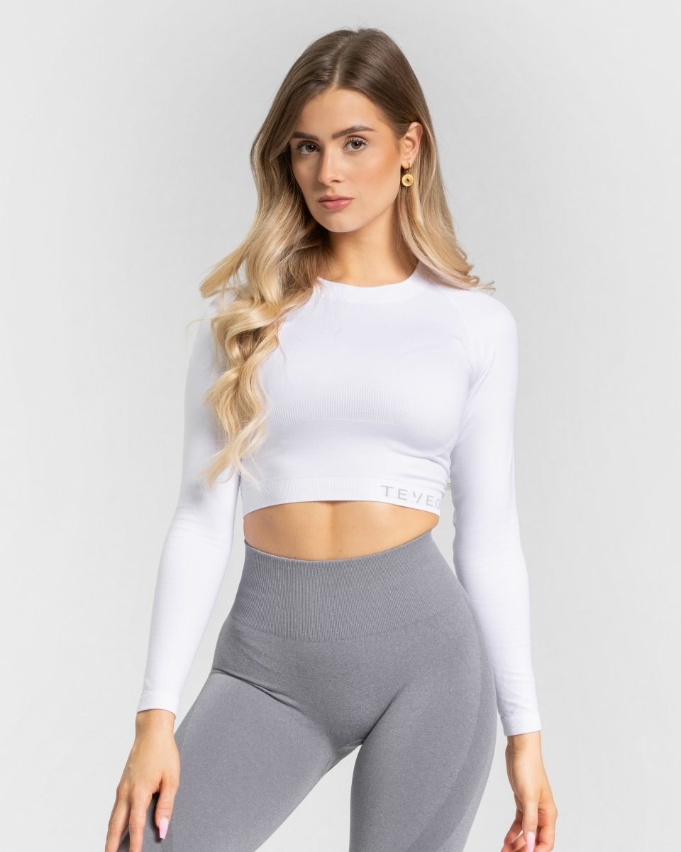 TEVEO Power Longsleeve Blanche Femme | PWJ-29204617