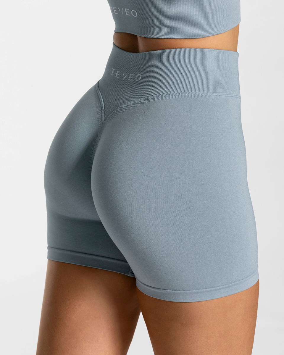 TEVEO Statement Scrunch Shorts Bleu Femme | QUQ-19406781