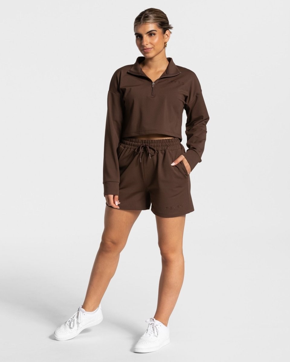 TEVEO Charming Oversized Shorts Braun Femme | MPS-40090427