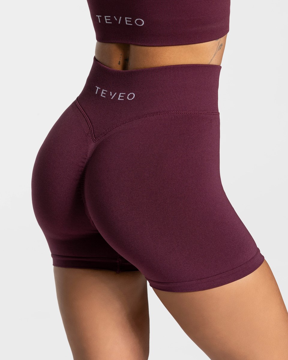 TEVEO Statement Scrunch Shorts Pflaume Femme | JSL-54300078