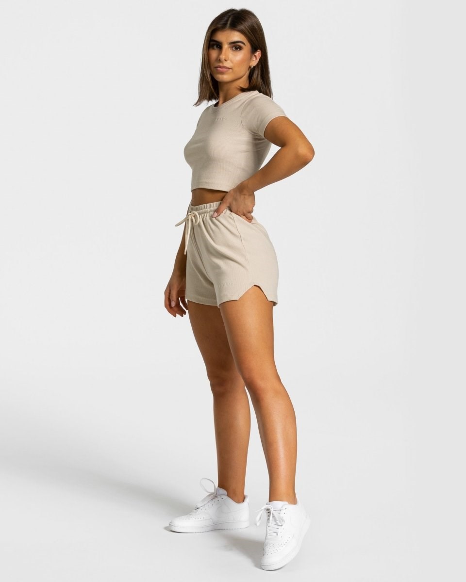 TEVEO Lounge Shorts Beige Femme | CIT-93415567