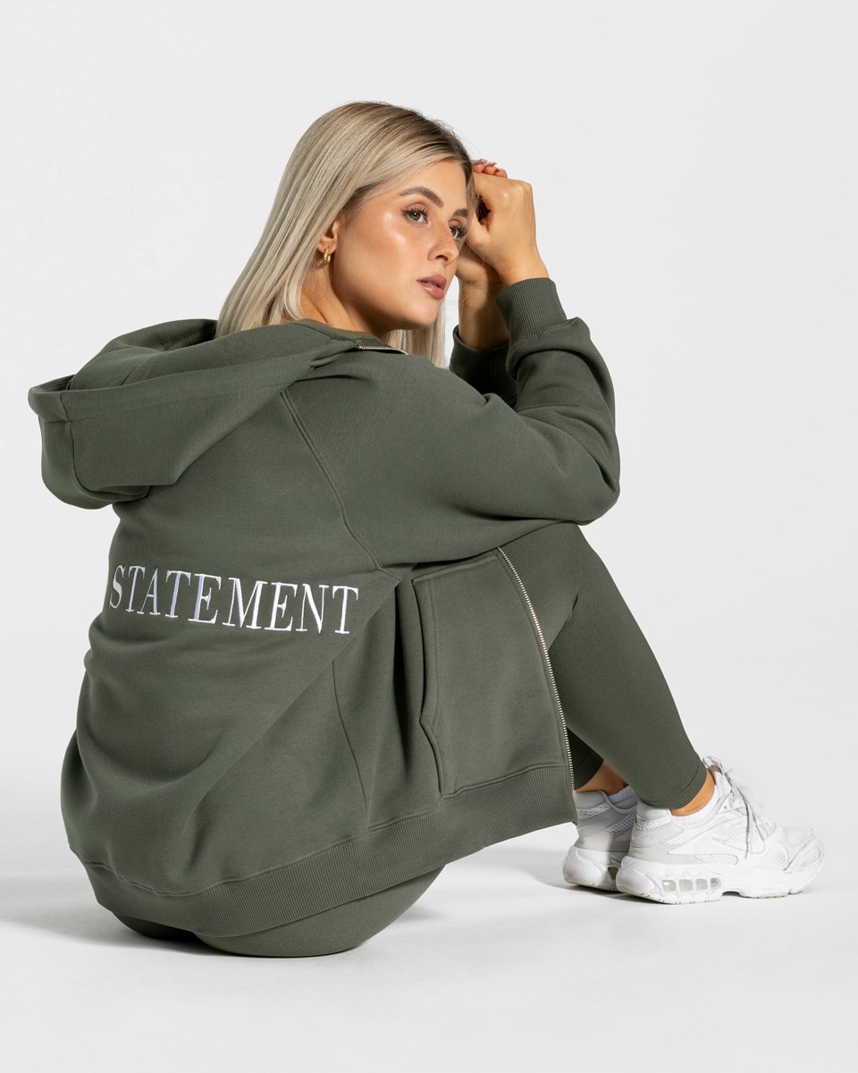 TEVEO Statement Oversized Jackets Kaki Femme | HZC-45508909