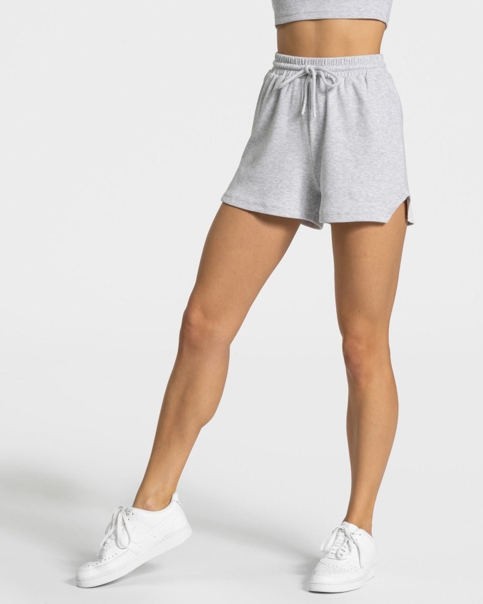 TEVEO Lounge Shorts Grise Clair Femme | UOK-28718575