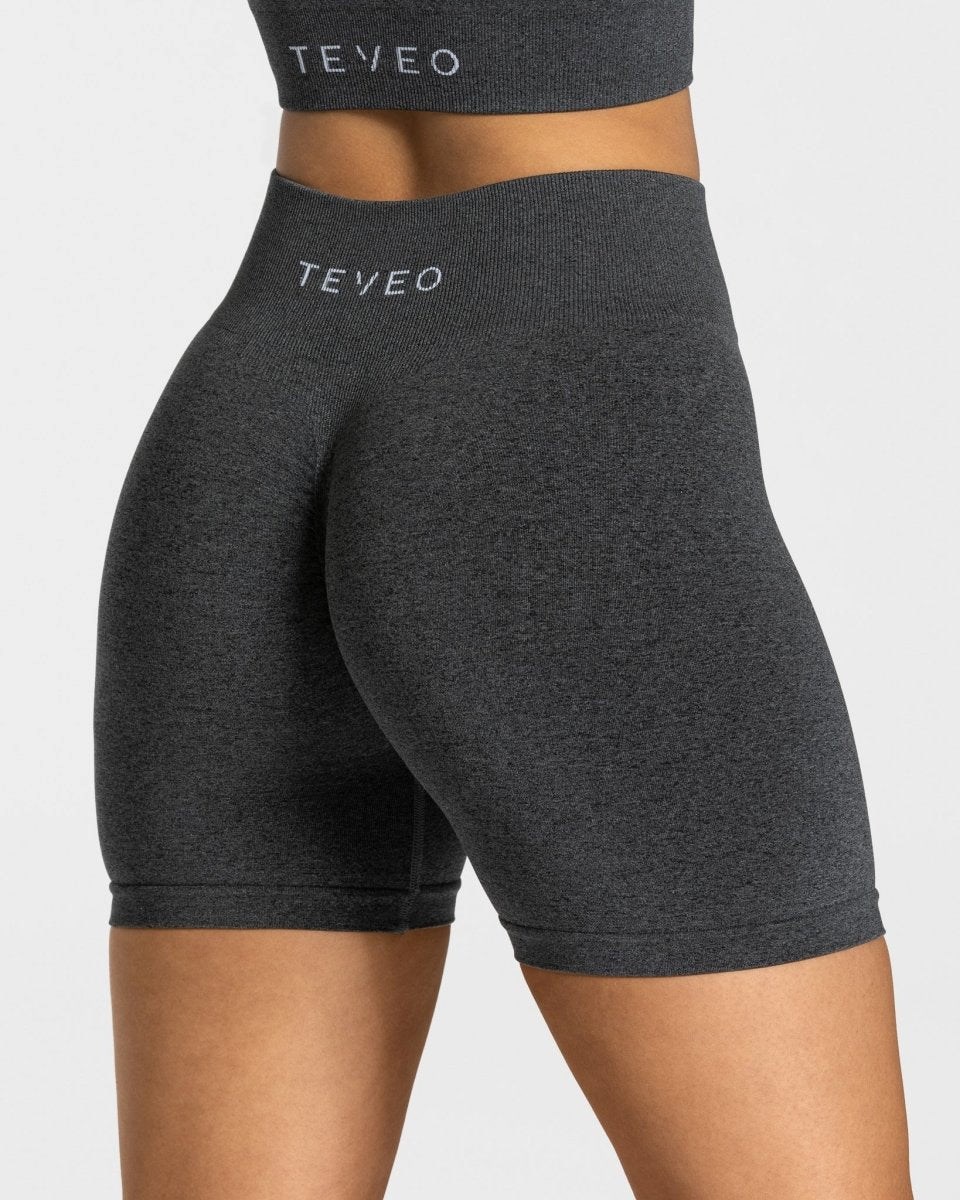 TEVEO Timeless Scrunch Shorts Grise Foncé Femme | UTL-95915209