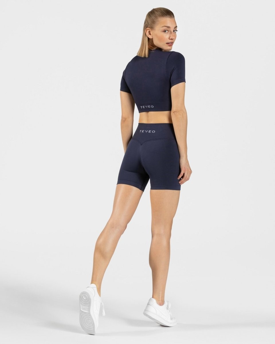 TEVEO Sensation Mini Shorts Bleu Foncé Femme | JUR-17546720