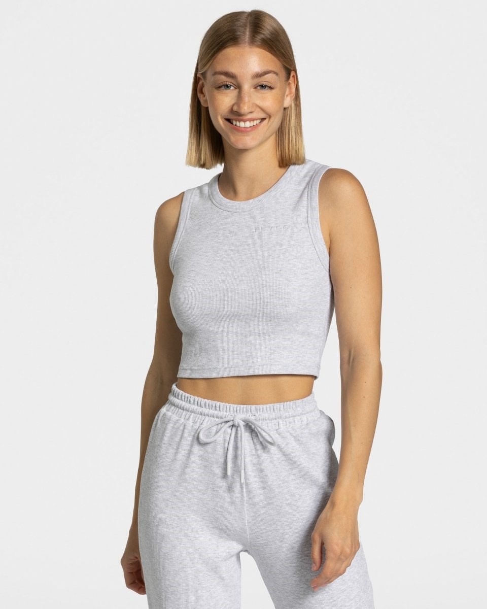 TEVEO Lounge Crop Top Grise Clair Femme | NER-64876176