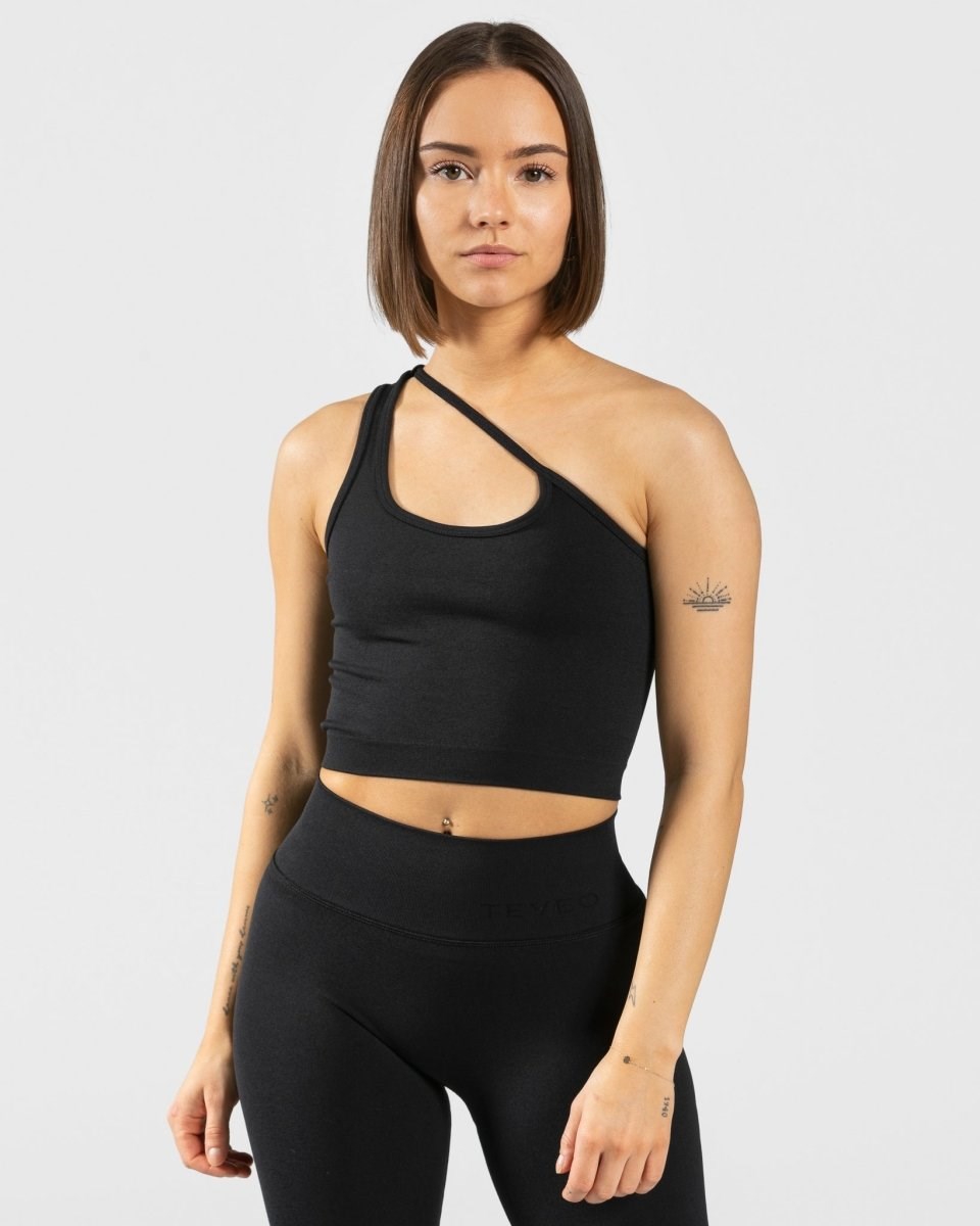 TEVEO Sassy One Shoulder Top Noir Femme | IOF-53835305