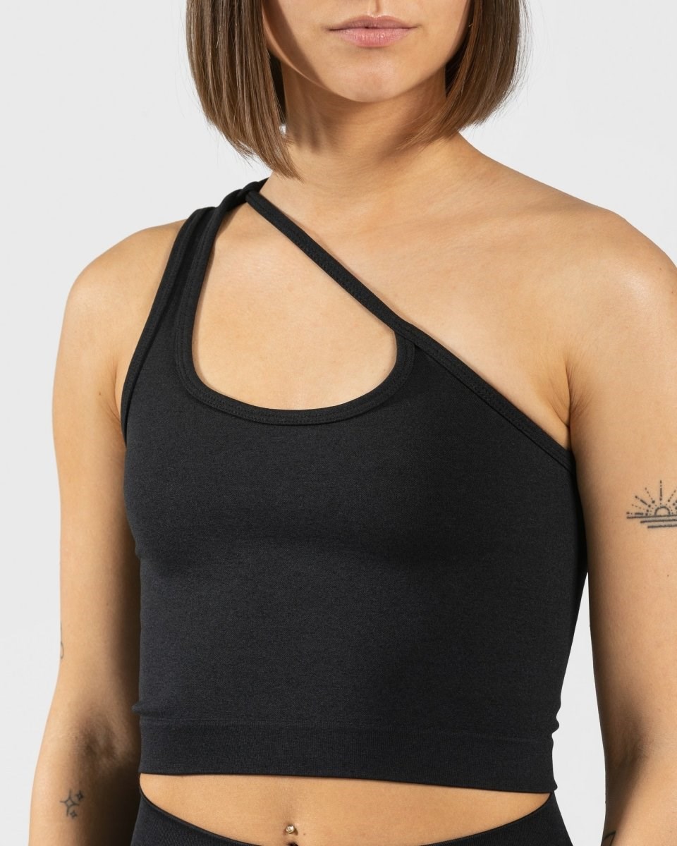 TEVEO Sassy One Shoulder Top Noir Femme | IOF-53835305