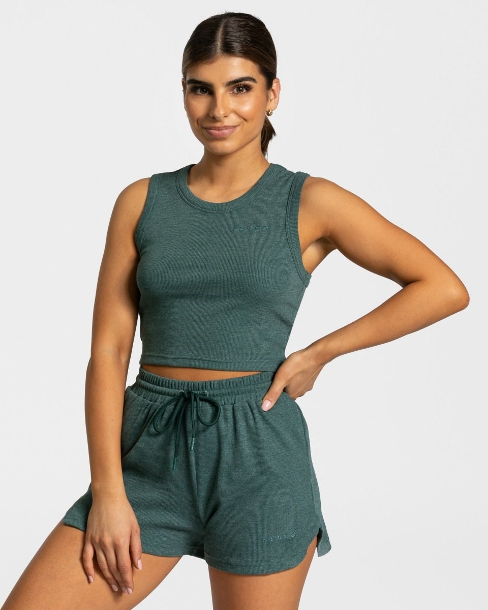 TEVEO Lounge Crop Top Vert Foncé Femme | ZUL-70812472