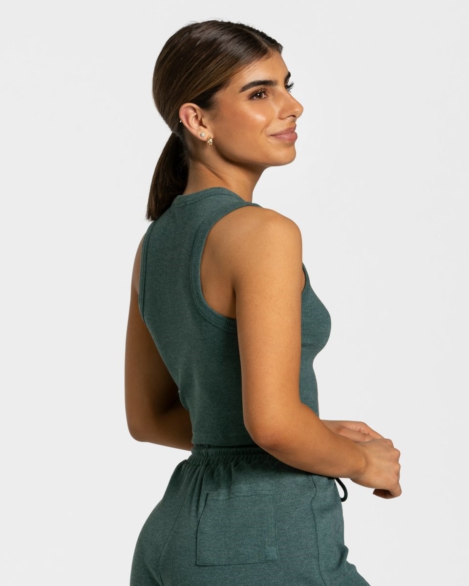 TEVEO Lounge Crop Top Vert Foncé Femme | ZUL-70812472