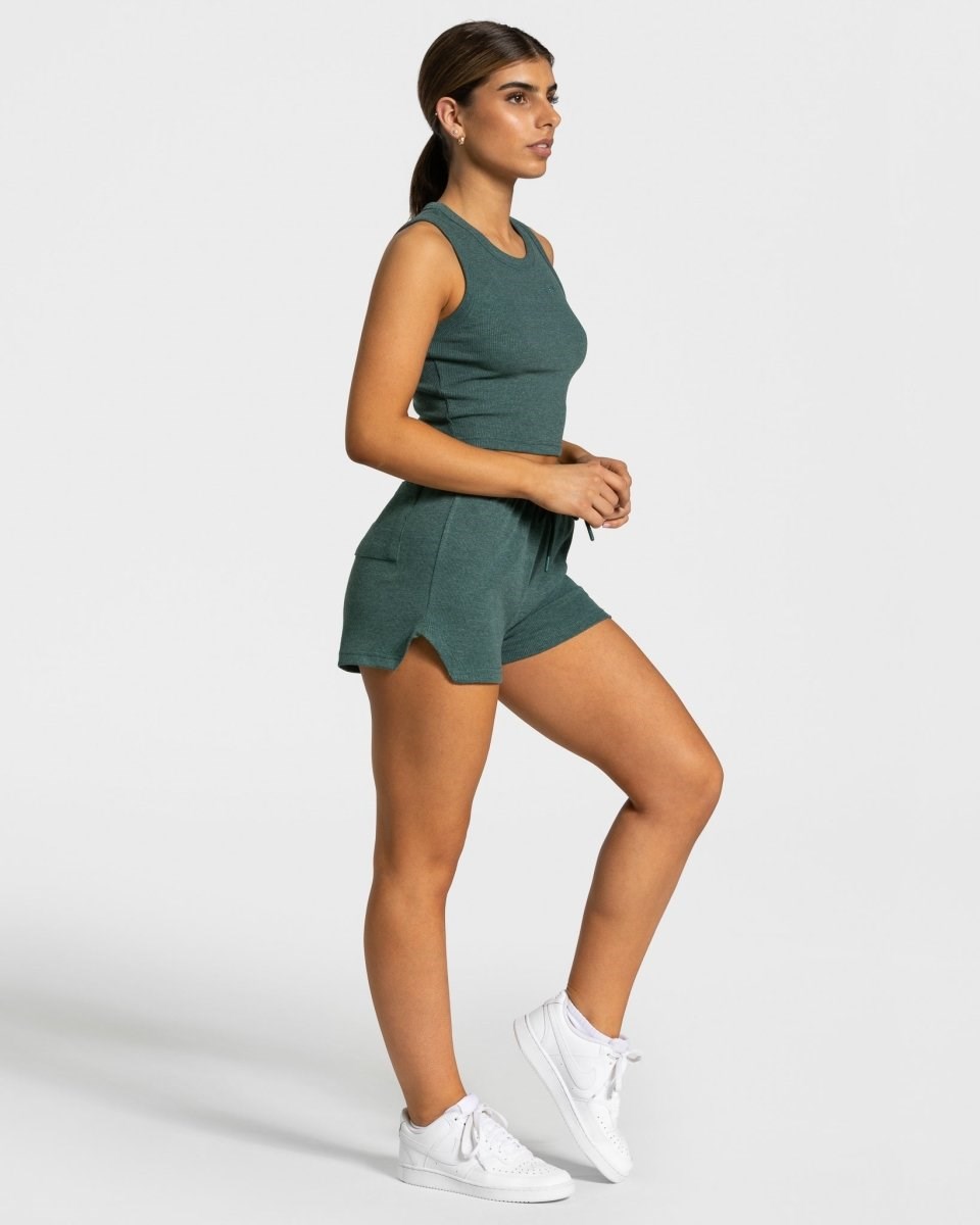 TEVEO Lounge Crop Top Vert Foncé Femme | ZUL-70812472