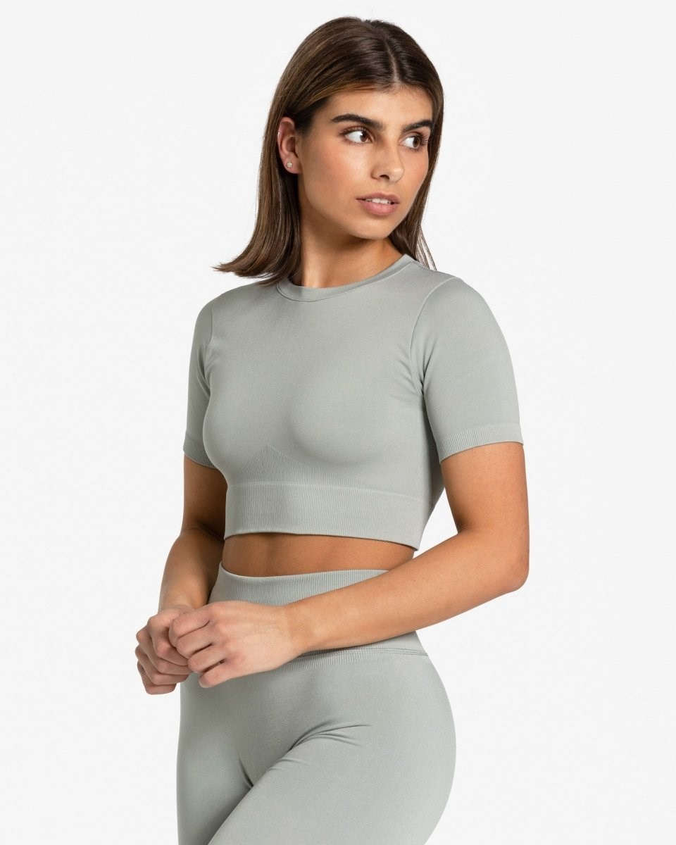 TEVEO Sensation Crop Top Gray Femme | OXK-91409689