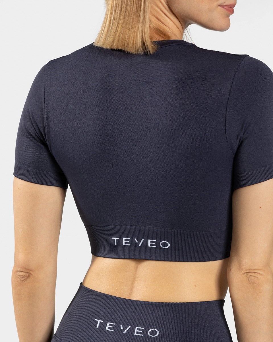 TEVEO Sensation Crop Top Bleu Foncé Femme | DAF-36571514