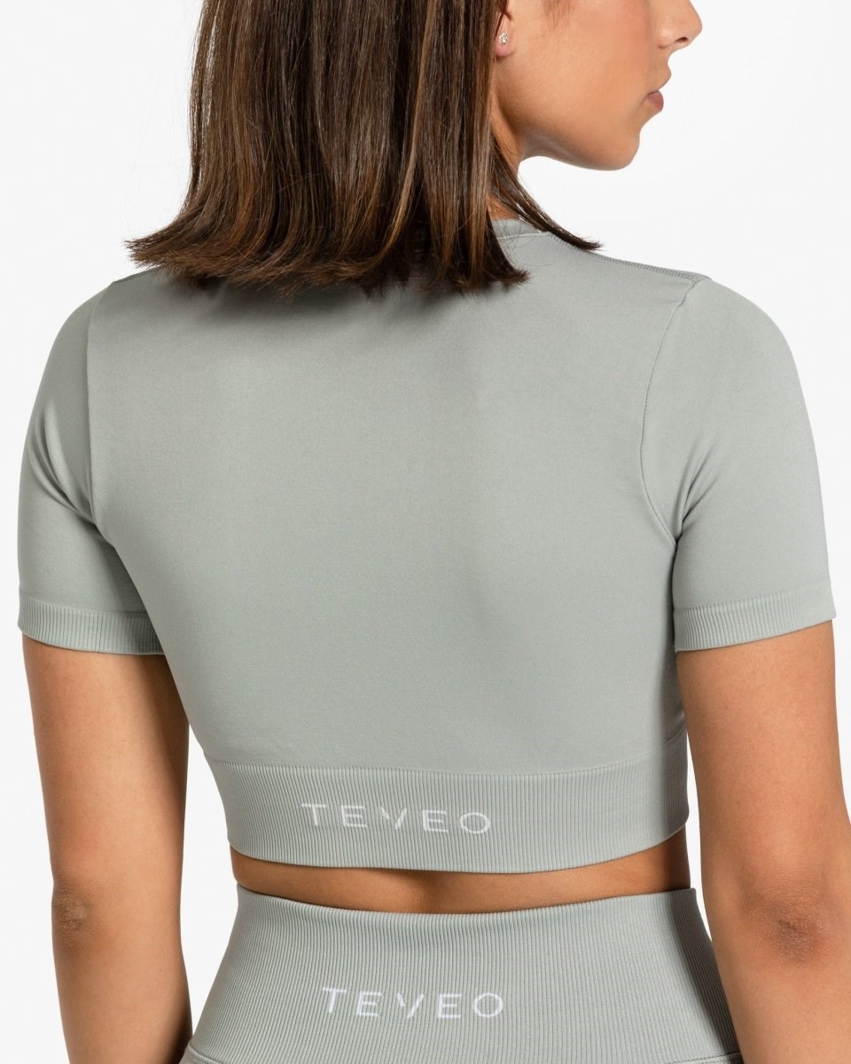 TEVEO Sensation Crop Top Gray Femme | OXK-91409689