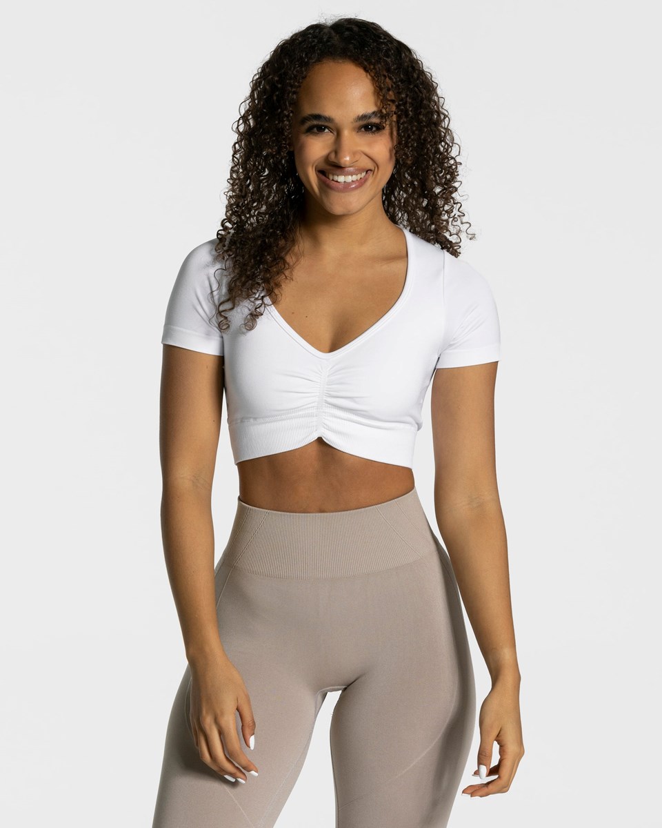 TEVEO Focus Crop Top Blanche Femme | NSD-42309739