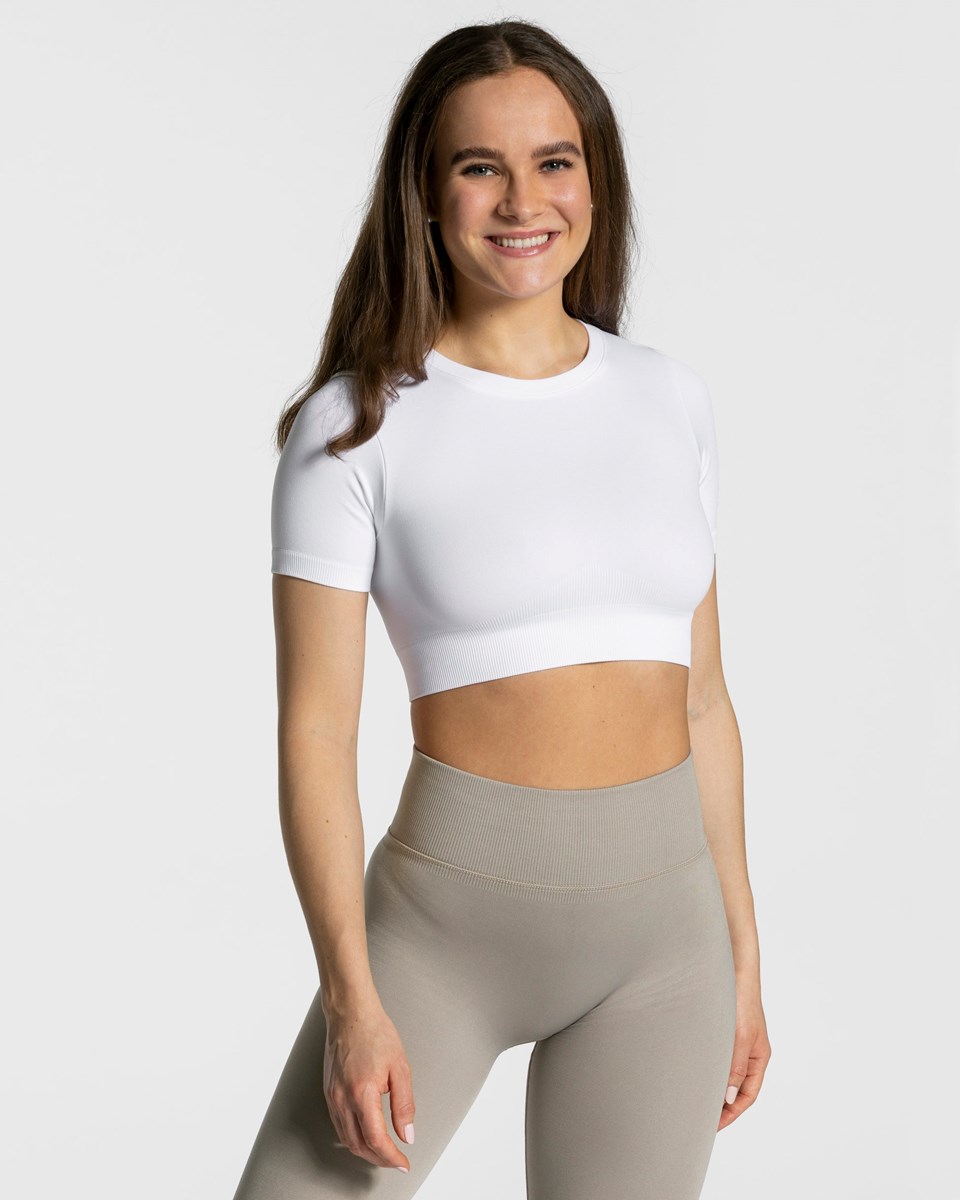 TEVEO Sensation Crop Top Blanche Femme | IDQ-47264173