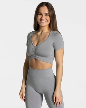 TEVEO Focus Crop Top Gray Femme | RCC-60141465