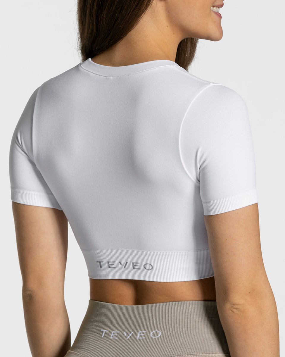 TEVEO Sensation Crop Top Blanche Femme | IDQ-47264173