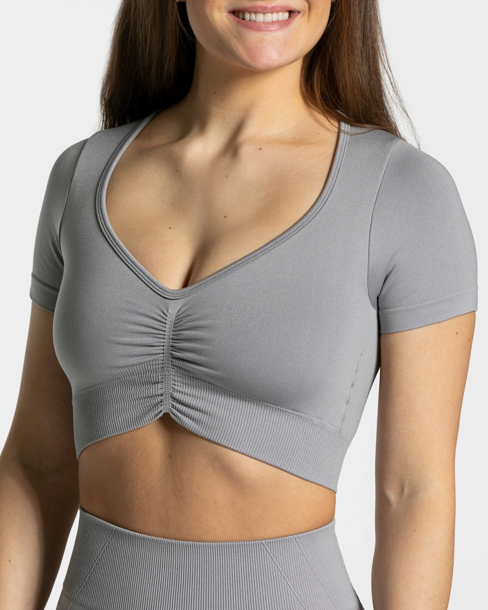 TEVEO Focus Crop Top Gray Femme | RCC-60141465