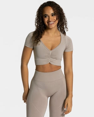 TEVEO Focus Crop Top Dust Femme | ZFB-60010080