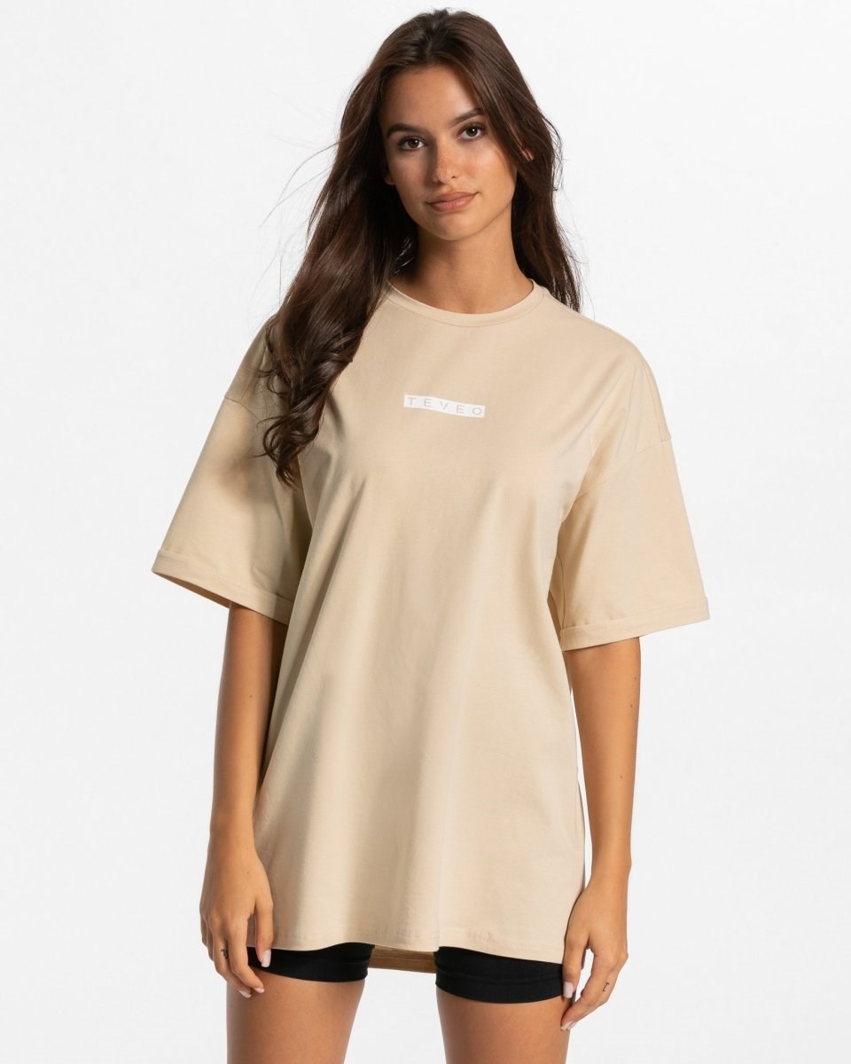 TEVEO Iconic Oversized T-Shirt Nude Femme | FXN-41639243