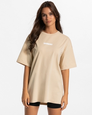 TEVEO Iconic Oversized T-Shirt Nude Femme | FXN-41639243