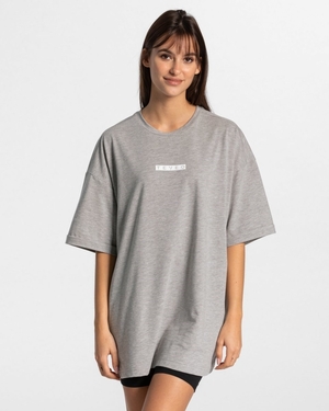 TEVEO Iconic Oversized T-Shirt Gray Femme | IWC-98286468