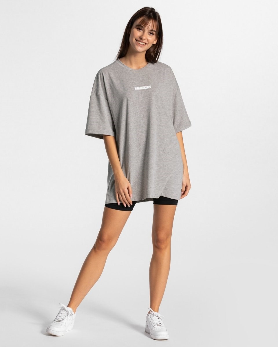 TEVEO Iconic Oversized T-Shirt Gray Femme | IWC-98286468