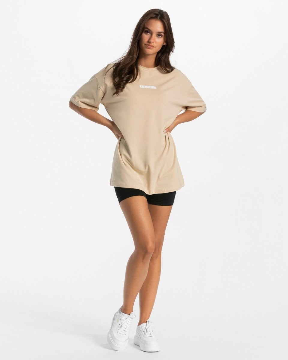 TEVEO Iconic Oversized T-Shirt Nude Femme | FXN-41639243